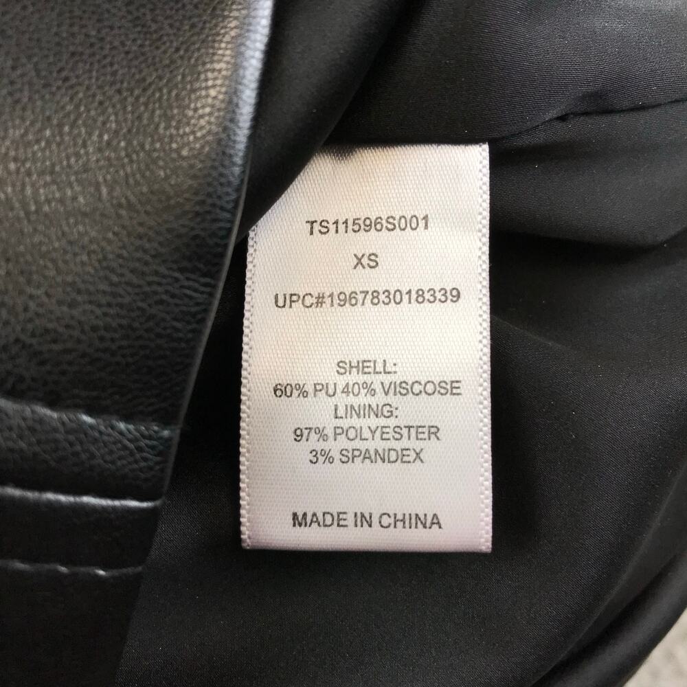 New $221 Tart Anastasia Vegan Leather Dress black size XS‎ - Picture 10 of 12